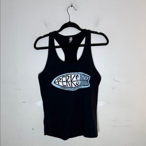 Ideal T "Drink Like a Local" Black Tank Top with Perks Beer Garden Logo Large